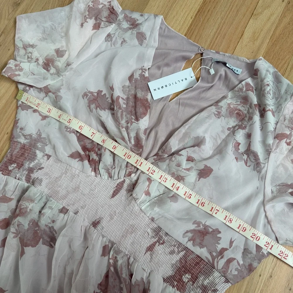 Baltic Born NWT Alexandria Smocked Maxi Dress Blush Floral Pink Plus Size 1X - Picture 11 of 12